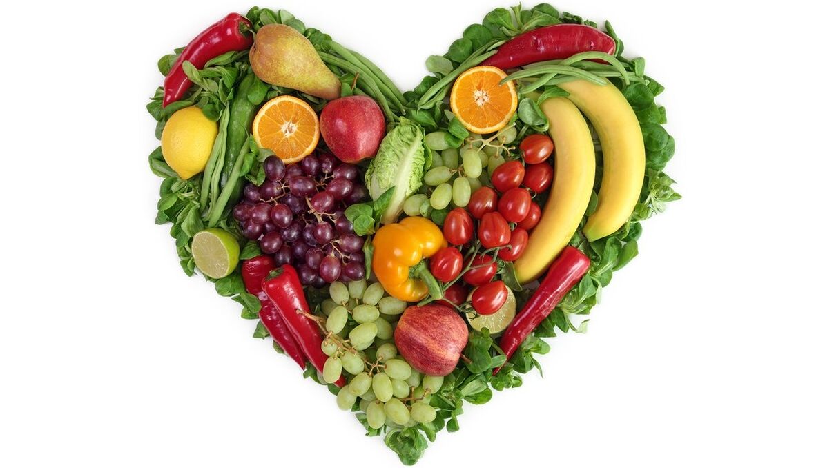 gyümölcsök, zöldségek és zöldek kedvenc diétájához